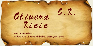 Olivera Kičić vizit kartica